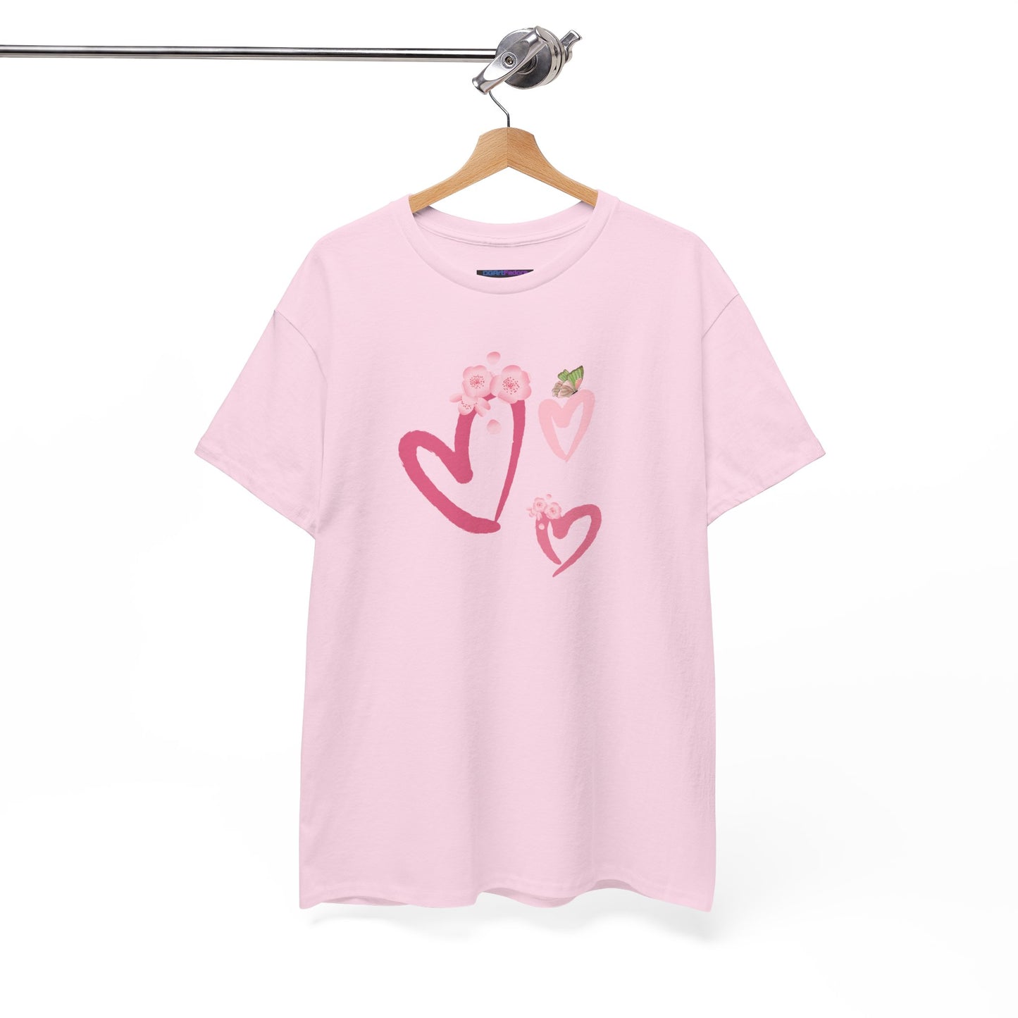 Unisex Heavy Cotton Tee Hearts Adorned