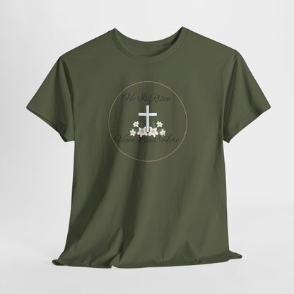 Unisex Heavy Cotton – He is Risen, Hope Lives Here