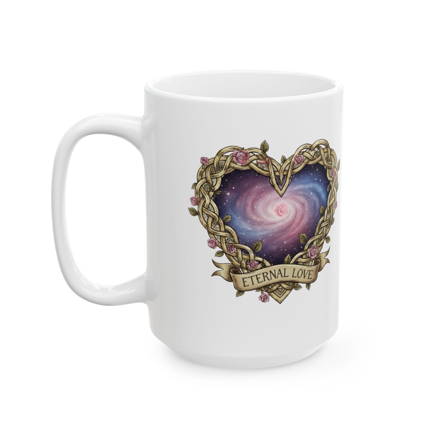 Ceramic Mug, (11oz, 15oz) Infinity Heart on Both Sides