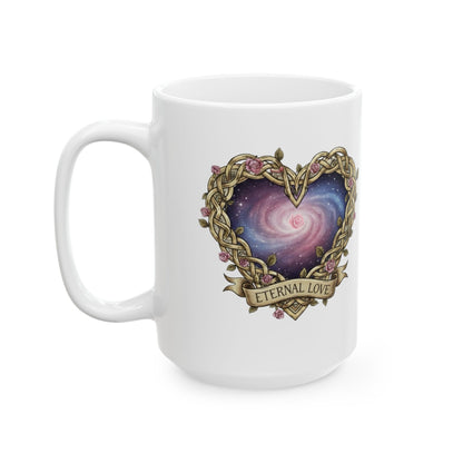 Ceramic Mug, (11oz, 15oz) Infinity Heart on Both Sides