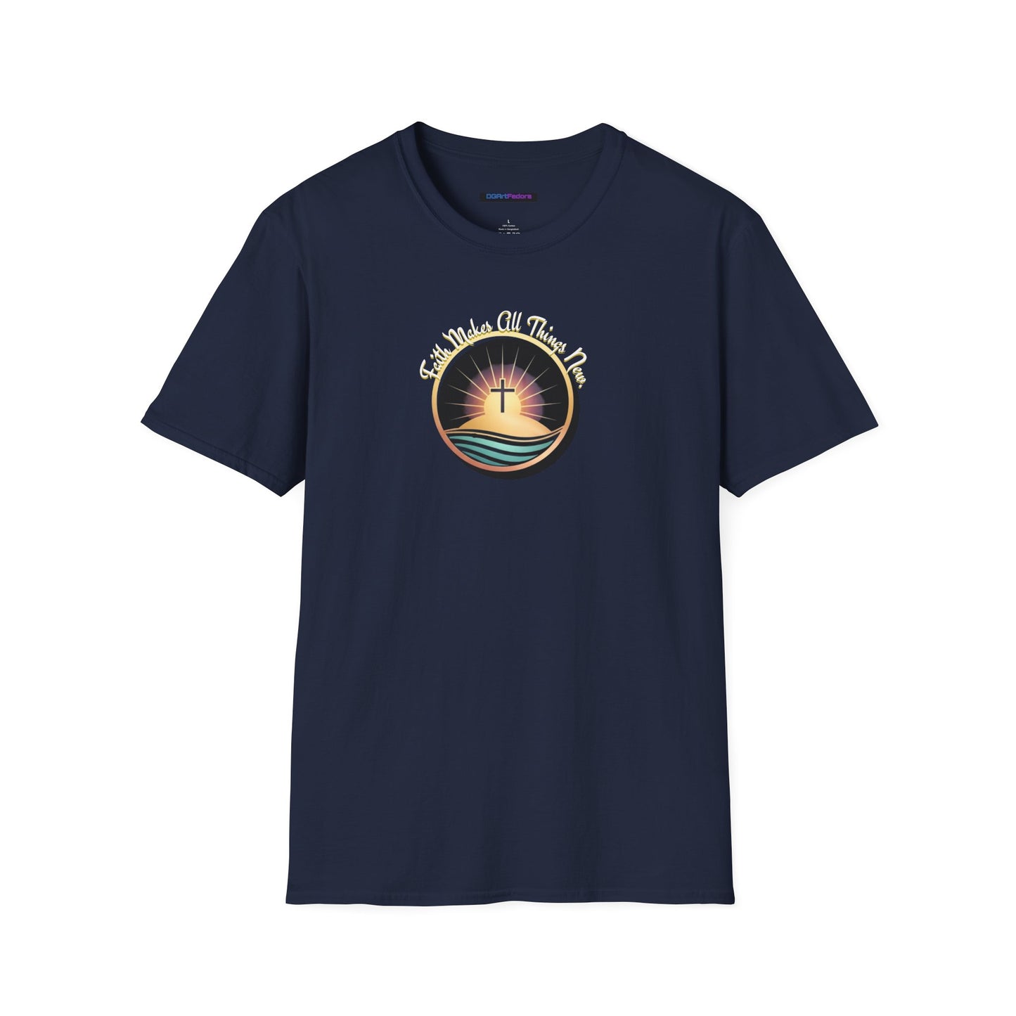 Unisex Softstyle T-Shirt - Shining Cross, Faith Makes All Things New