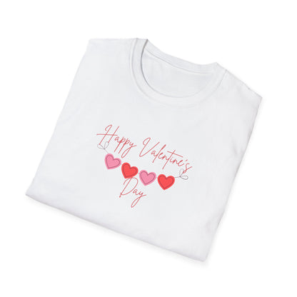 Unisex Softstyle T-Shirt Happy Valentine's Day Four Hearts