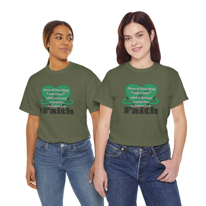 Unisex Heavy Cotton Tee -Faith, Colossians 3:14