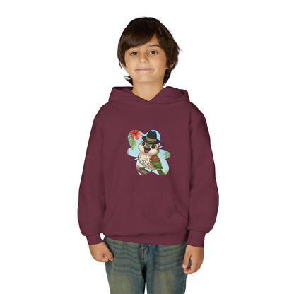 Youth Heavy Blend Hooded Sweatshirt Cigüita the Palmchat