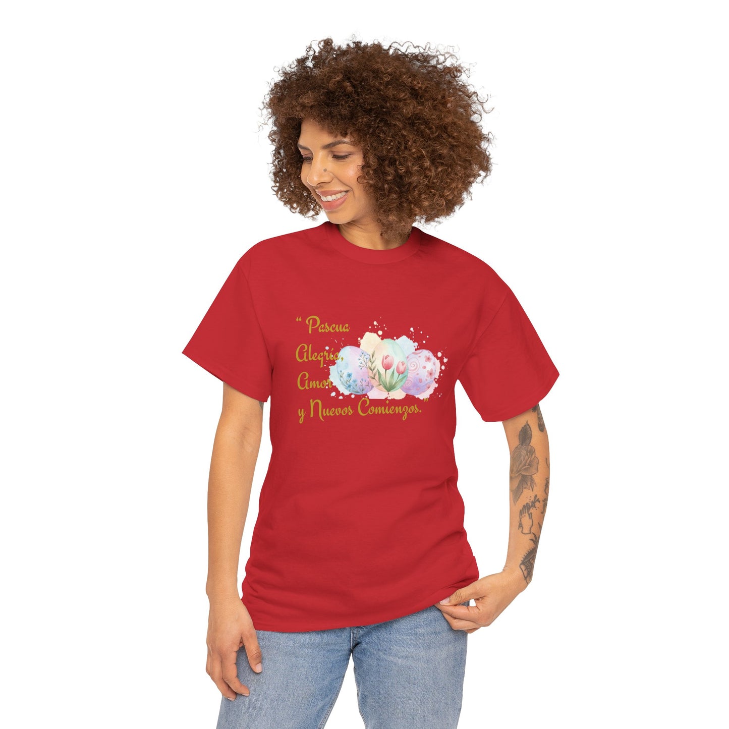 Unisex Heavy Cotton Tee - Easter, Joy, Love, & New Beginnings (Spanish Version)