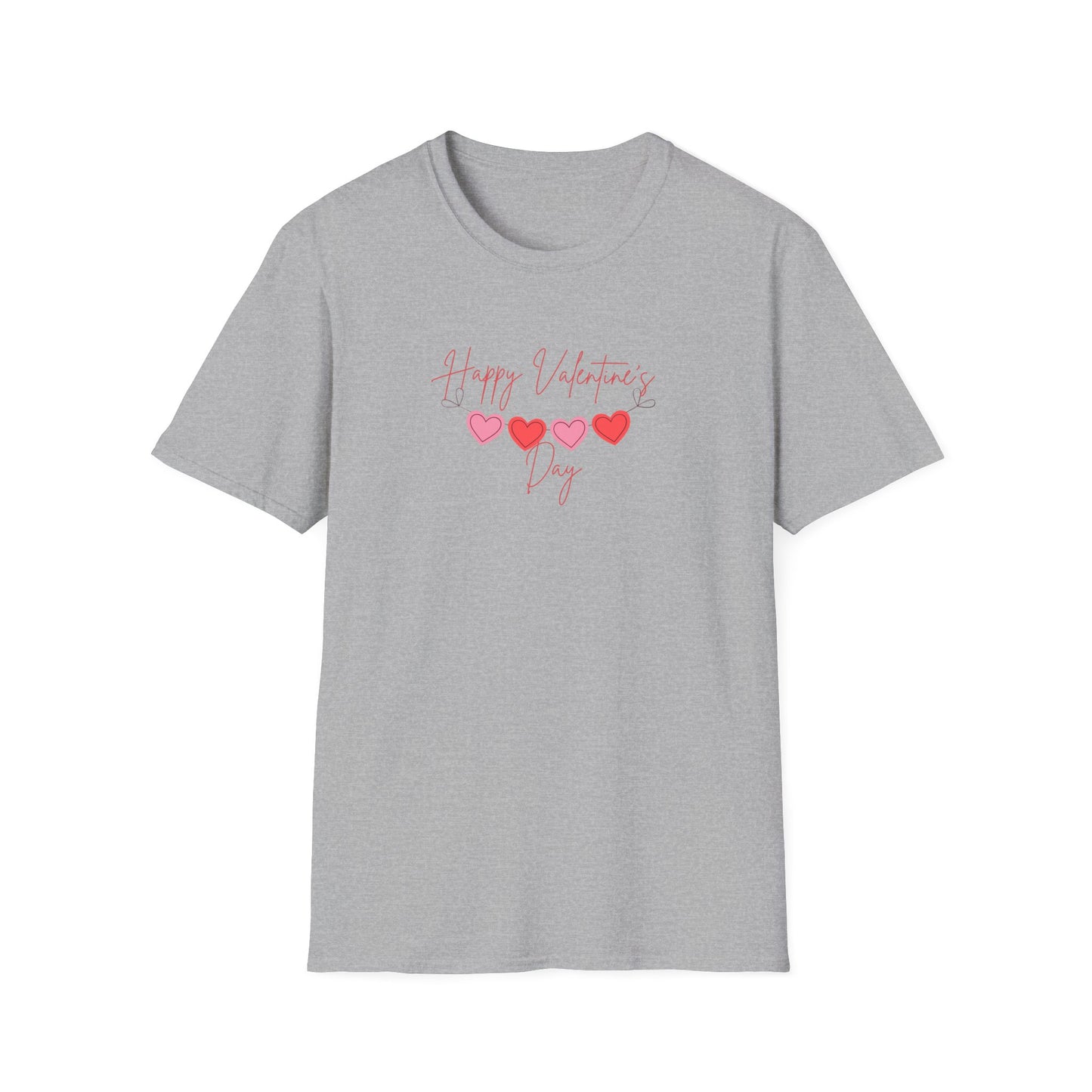 Unisex Softstyle T-Shirt Happy Valentine's Day Four Hearts