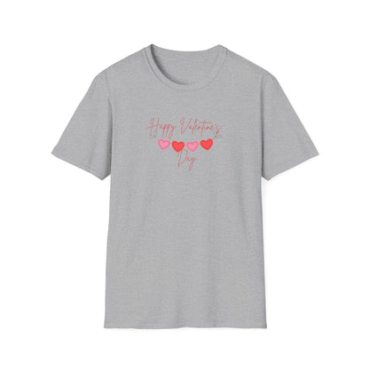 Unisex Softstyle T-Shirt Happy Valentine's Day Four Hearts