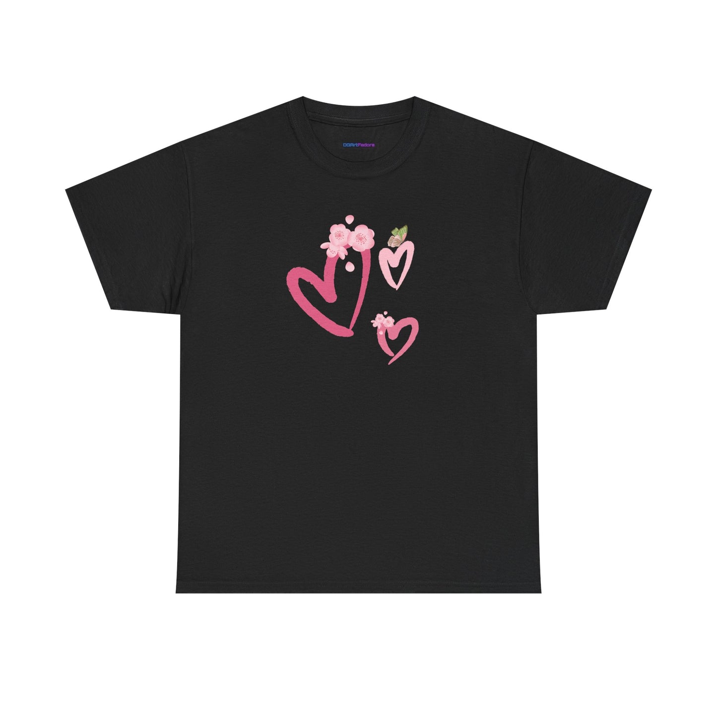 Unisex Heavy Cotton Tee Hearts Adorned