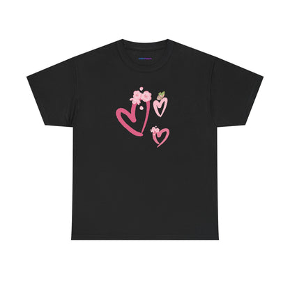 Unisex Heavy Cotton Tee Hearts Adorned