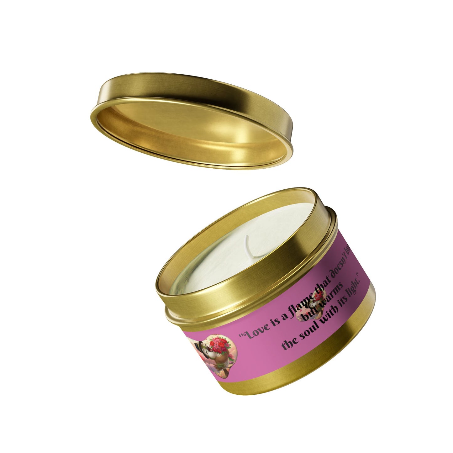 Love is a Flame Tin Candle