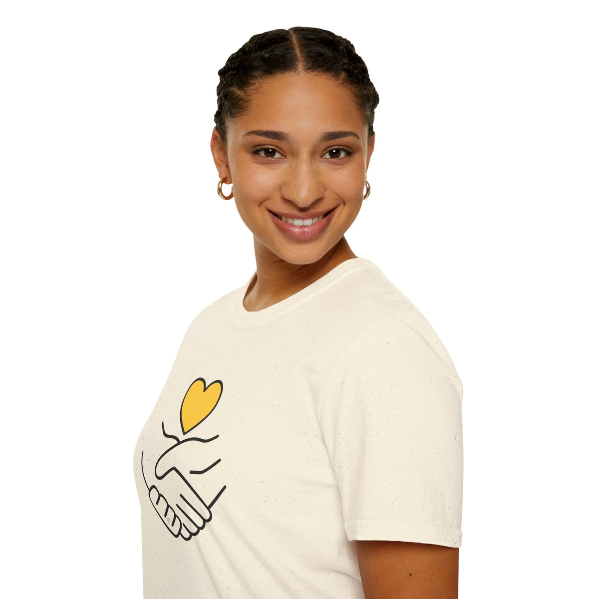 Unisex Softstyle T-Shirt Clasped Hands with Heart