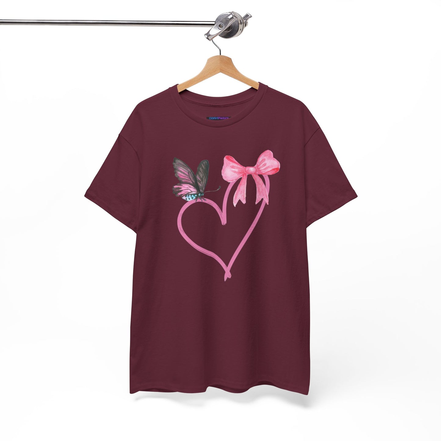 Unisex Heavy Cotton Tee Heart & Butterfly