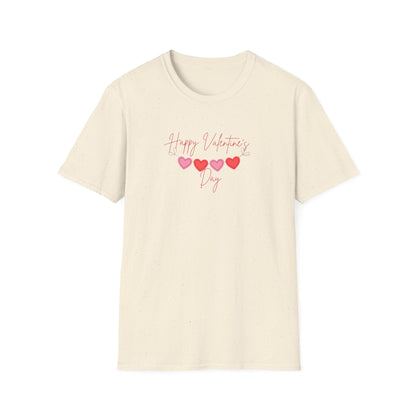 Unisex Softstyle T-Shirt Happy Valentine's Day Four Hearts
