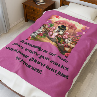 Velveteen Plush Blanket - Be Yourself Friendship