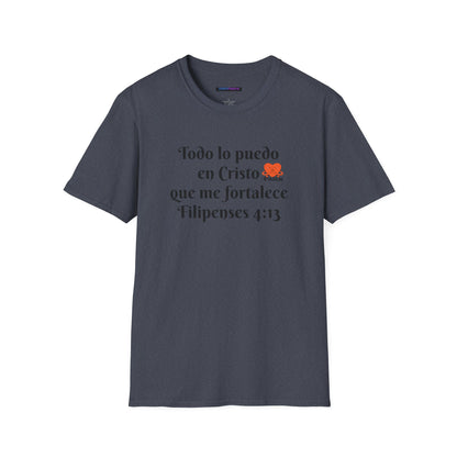 Unisex Softstyle T-Shirt - Filipenses 4:13 - Todo lo puedo en Cristo que me fortalece