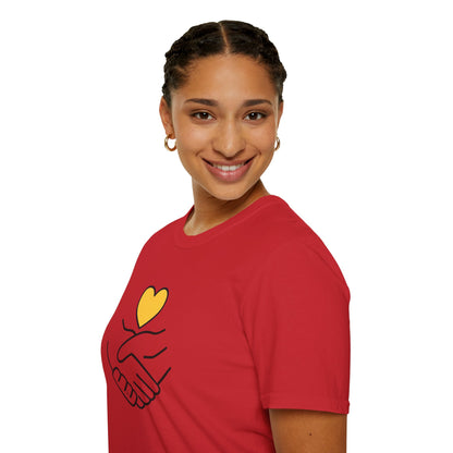 Unisex Softstyle T-Shirt Clasped Hands with Heart