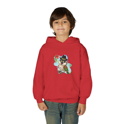 Youth Heavy Blend Hooded Sweatshirt Cigüita the Palmchat