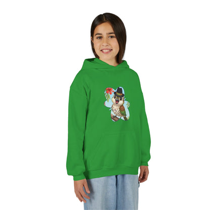 Youth Heavy Blend Hooded Sweatshirt Cigüita the Palmchat