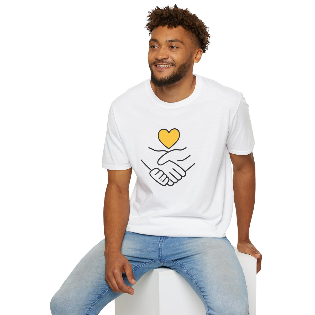 Unisex Softstyle T-Shirt Clasped Hands with Heart