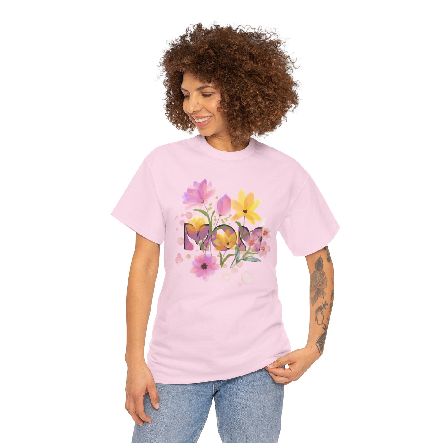 Soft Floral Mom Tribute Design - Heavy Cotton Tee