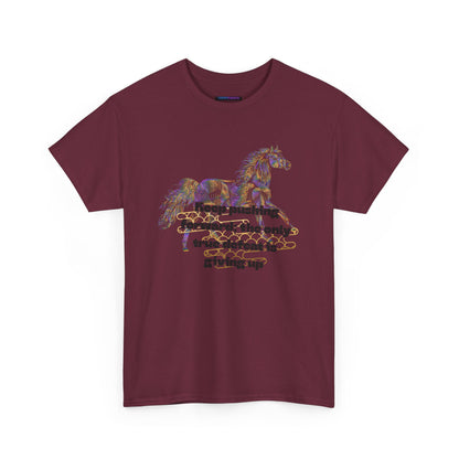 Unisex Heavy Cotton Tee Horse with a Quote Inspiring Success