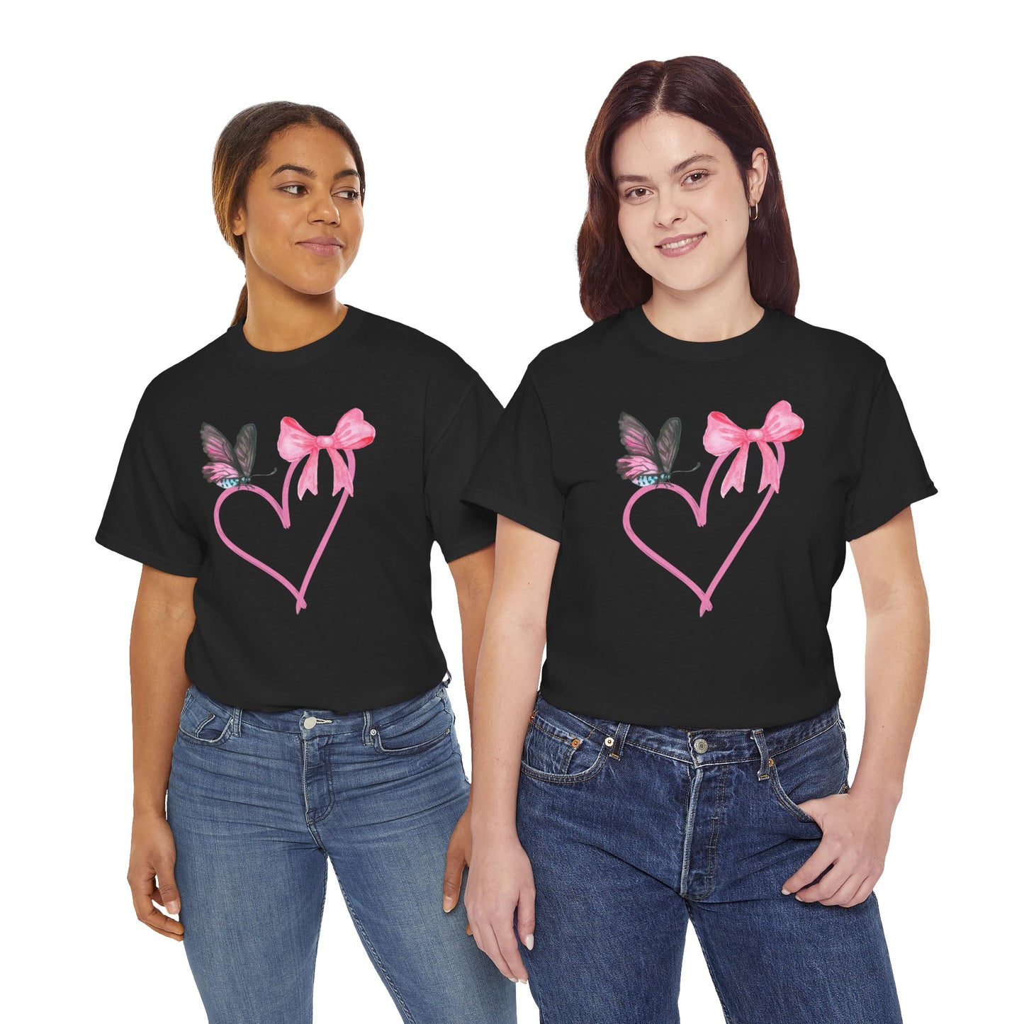 Unisex Heavy Cotton Tee Heart & Butterfly