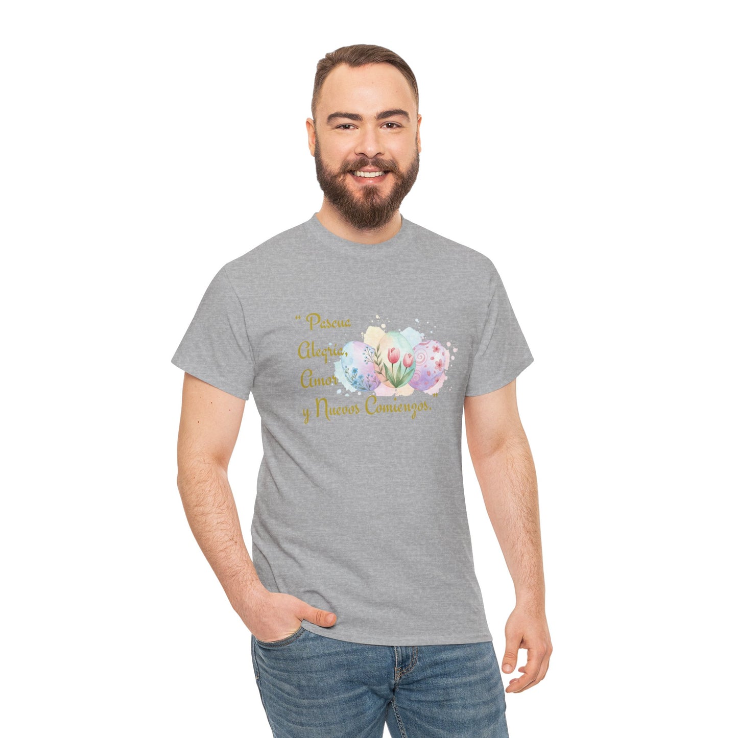 Unisex Heavy Cotton Tee - Easter, Joy, Love, & New Beginnings (Spanish Version)