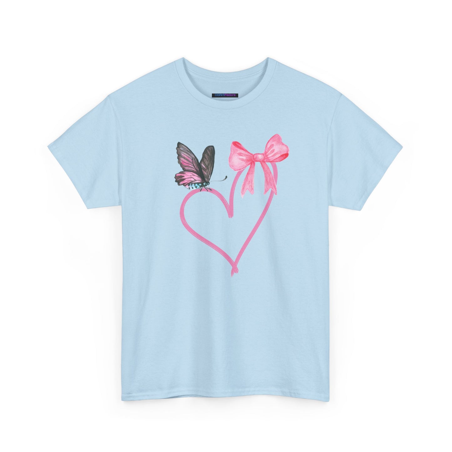 Unisex Heavy Cotton Tee Heart & Butterfly
