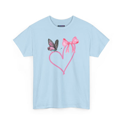Unisex Heavy Cotton Tee Heart & Butterfly