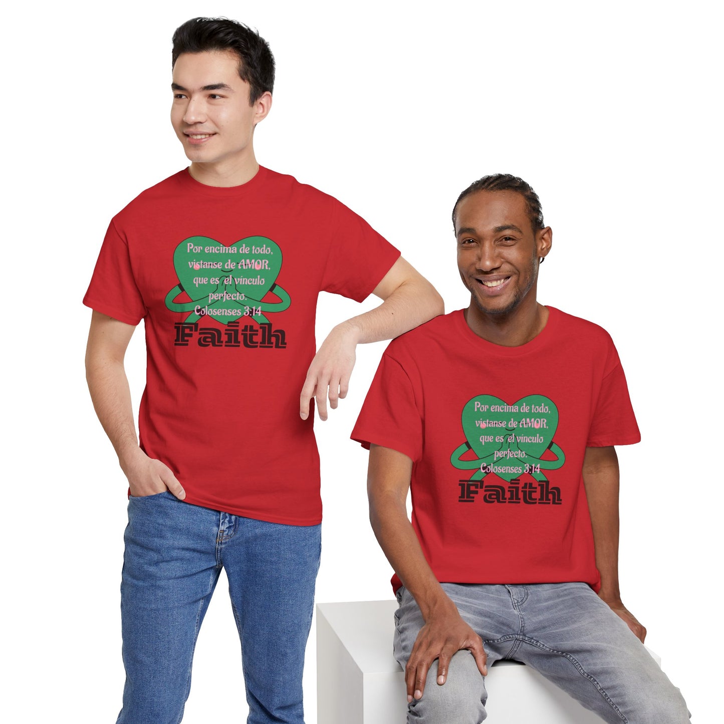 Unisex Heavy Cotton Tee - Fe (Faith), Colosenses 3:14