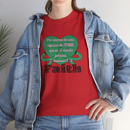 Unisex Heavy Cotton Tee - Fe (Faith), Colosenses 3:14