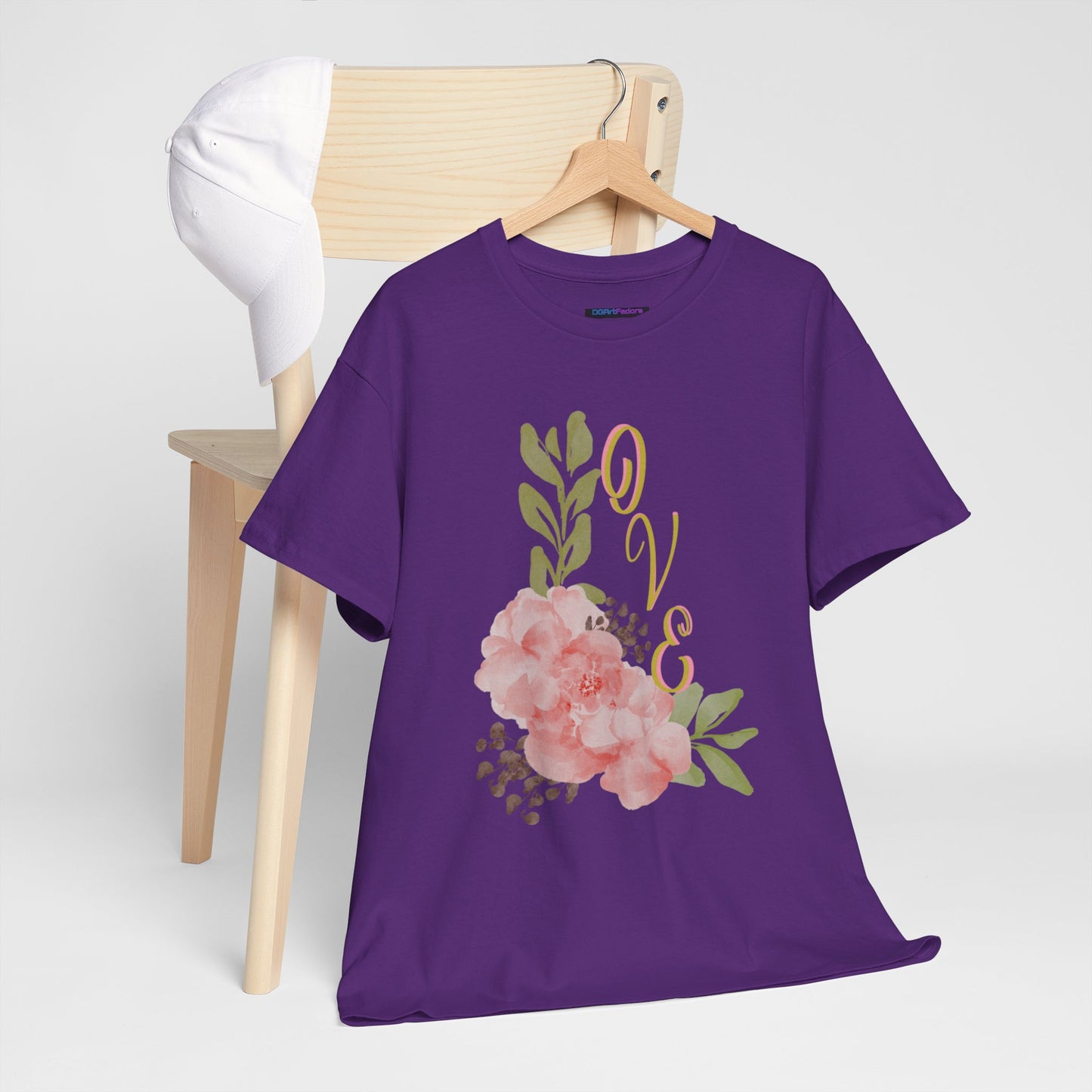 Floral “Love” Design - Unisex Heavy Cotton Tee