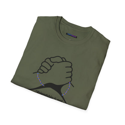 Unisex Softstyle T-Shirt Clasped Hands with Quote of Friendship