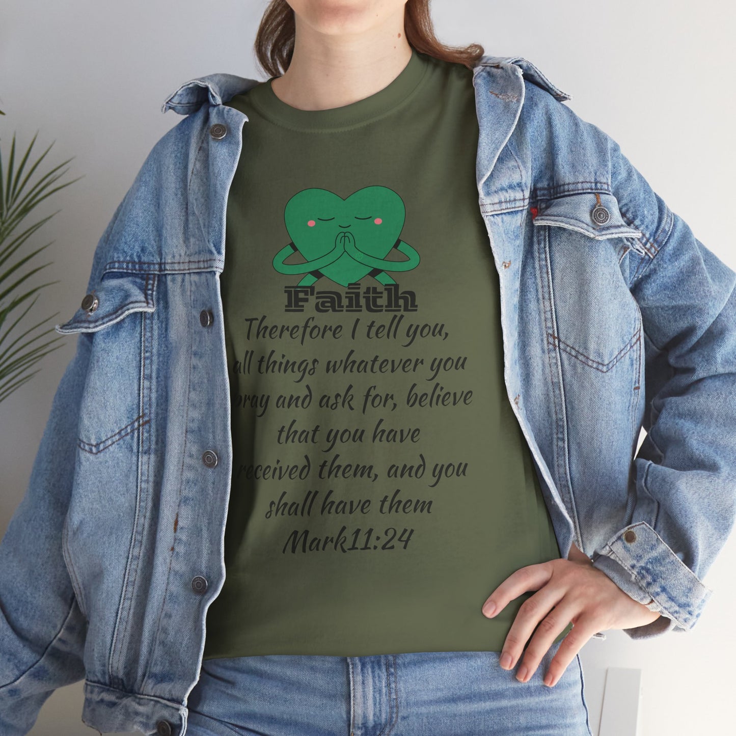 Unisex Heavy Cotton Tee - Faith Mark 11:24