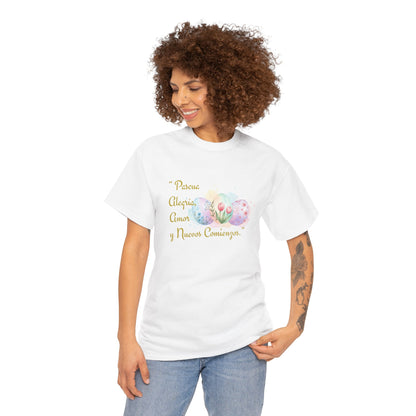 Unisex Heavy Cotton Tee - Easter, Joy, Love, & New Beginnings (Spanish Version)