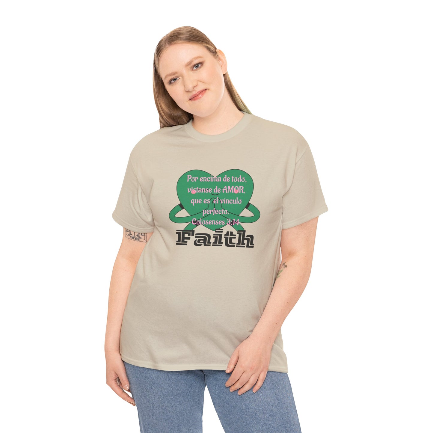 Unisex Heavy Cotton Tee - Fe (Faith), Colosenses 3:14