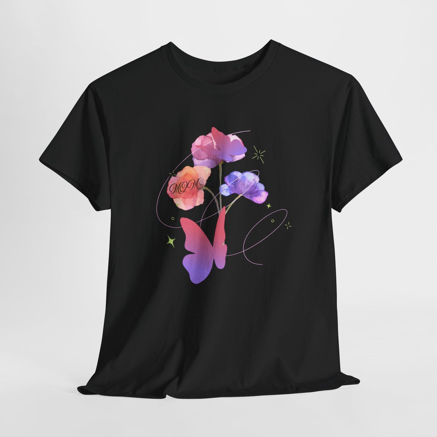 Dreamy Watercolor Flowers & Butterfly - Heavy Cotton Tee