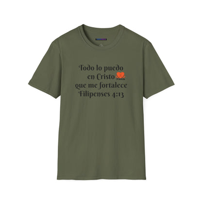 Unisex Softstyle T-Shirt - Filipenses 4:13 - Todo lo puedo en Cristo que me fortalece