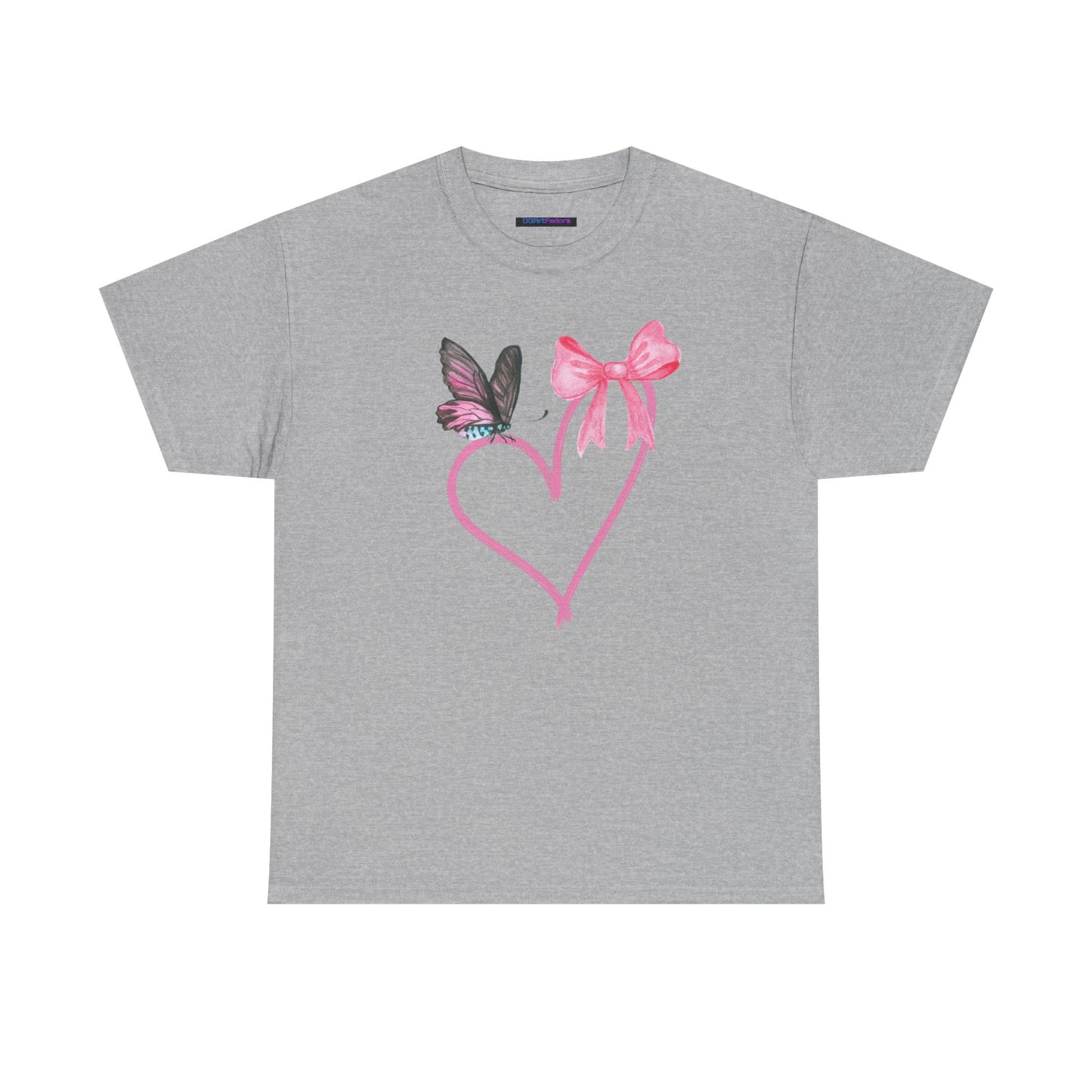 Unisex Heavy Cotton Tee Heart & Butterfly