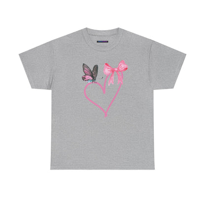 Unisex Heavy Cotton Tee Heart & Butterfly