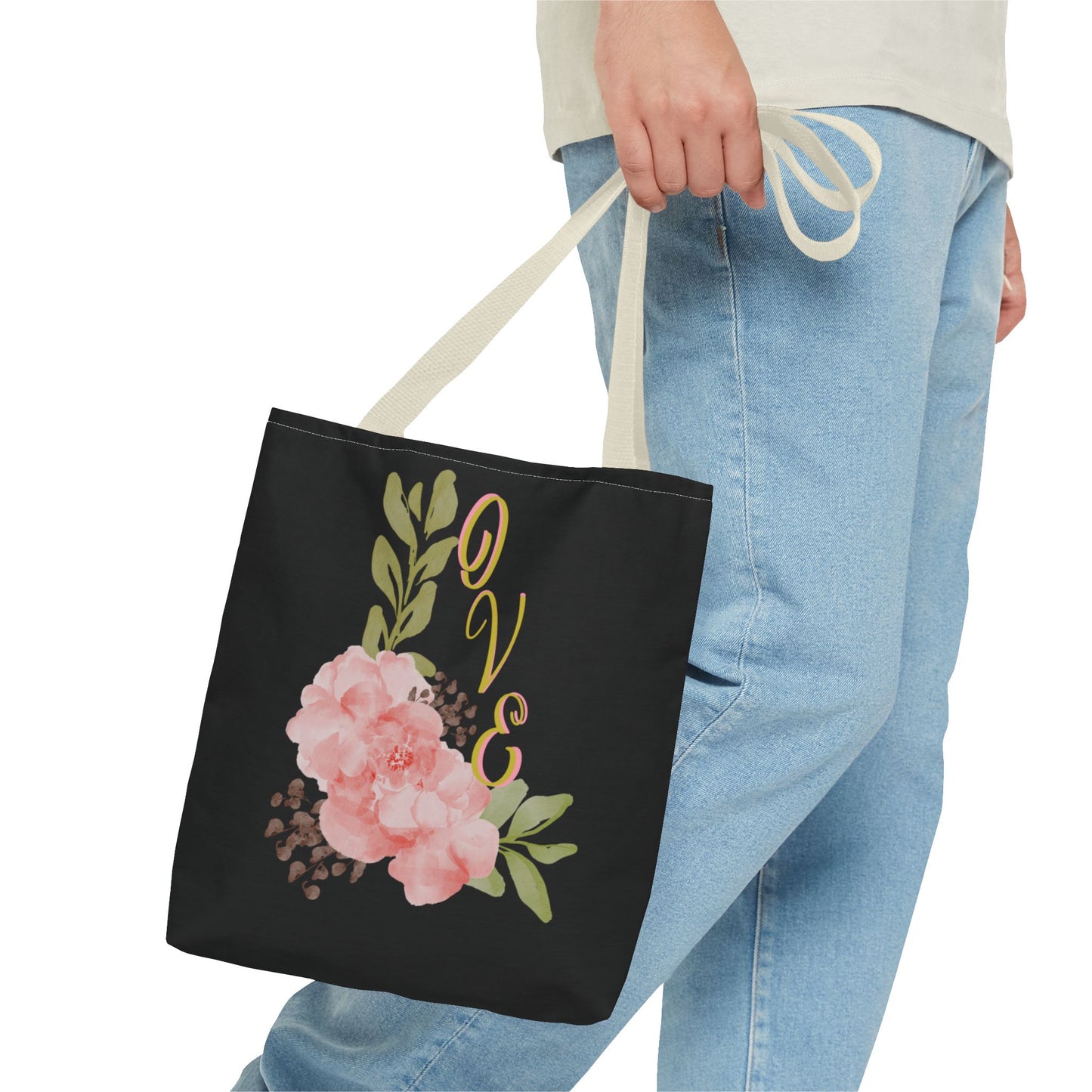 Floral “Love” Design - Tote Bag