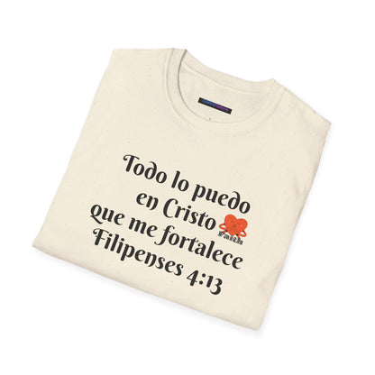 Unisex Softstyle T-Shirt - Filipenses 4:13 - Todo lo puedo en Cristo que me fortalece