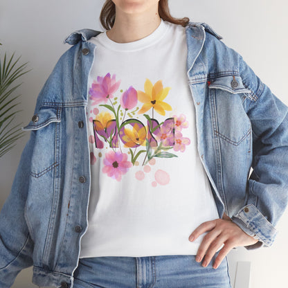 Soft Floral Mom Tribute Design - Heavy Cotton Tee