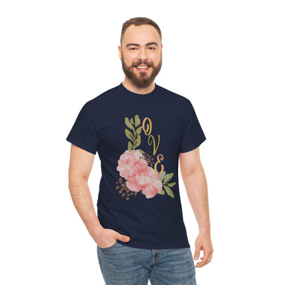 Floral “Love” Design - Unisex Heavy Cotton Tee