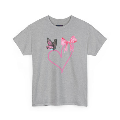Unisex Heavy Cotton Tee Heart & Butterfly