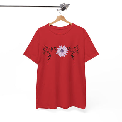 Unisex Heavy Cotton Tee - Doves with Flower