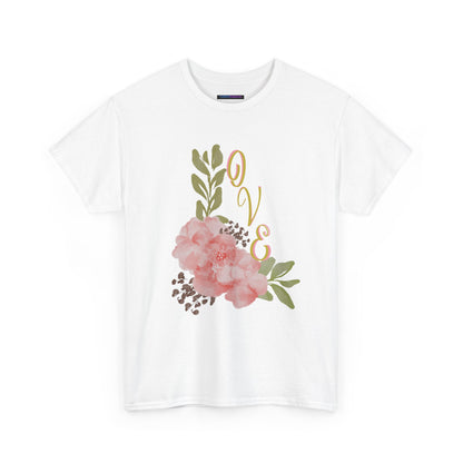 Floral “Love” Design - Unisex Heavy Cotton Tee