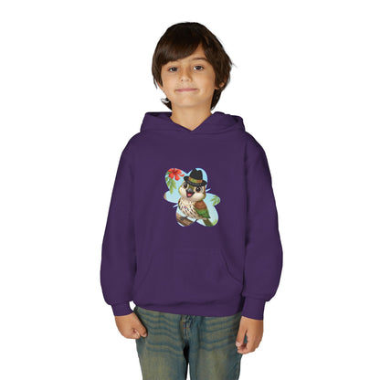 Youth Heavy Blend Hooded Sweatshirt Cigüita the Palmchat