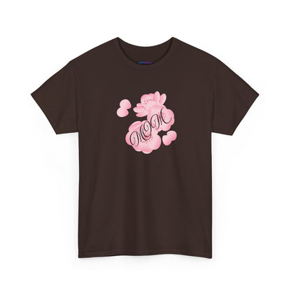 Stylish Mom Lettering with Pink Flowers - Heavy Cotton Tee
