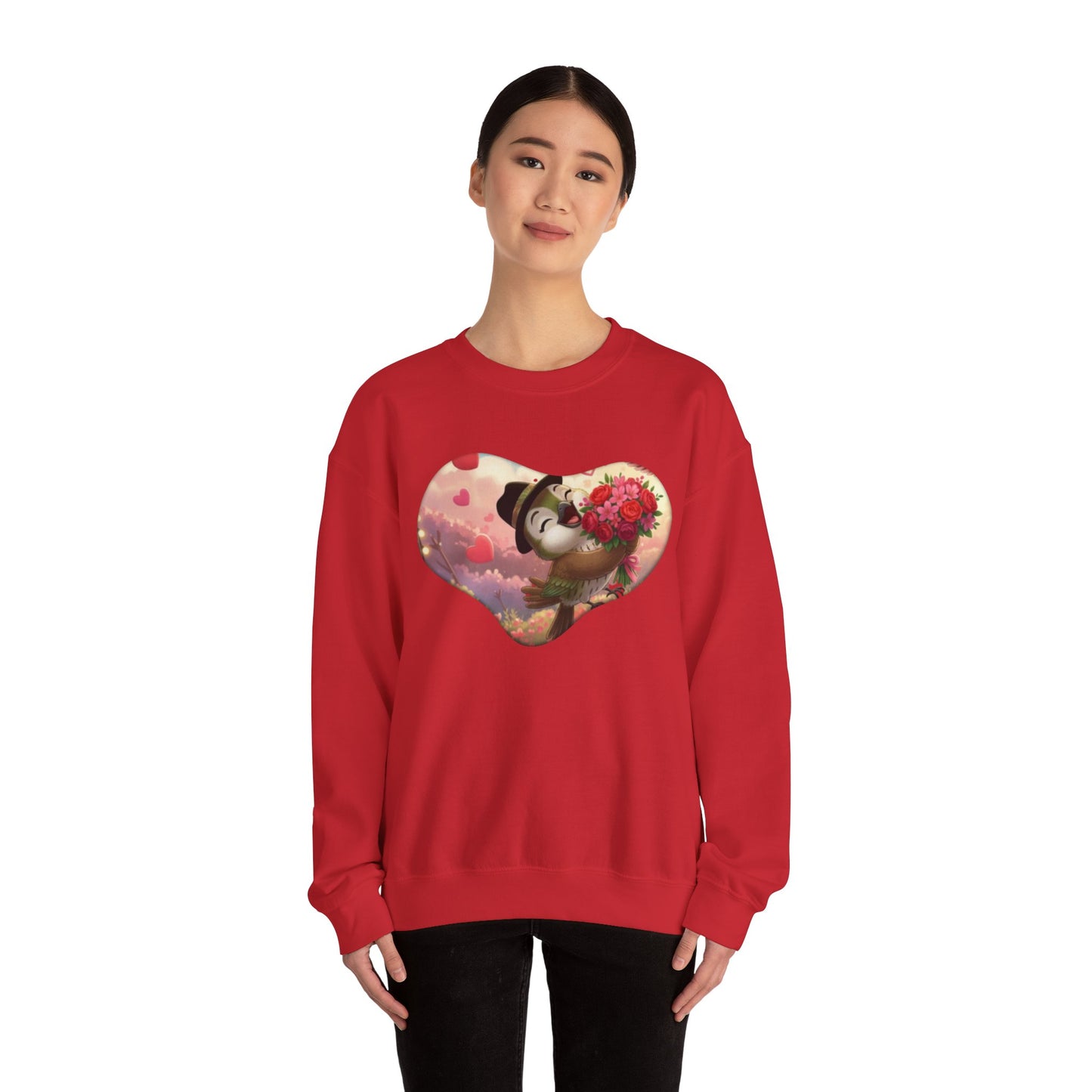 Unisex Heavy Blend Crewneck Sweatshirt San Valentin heart with ciguita.